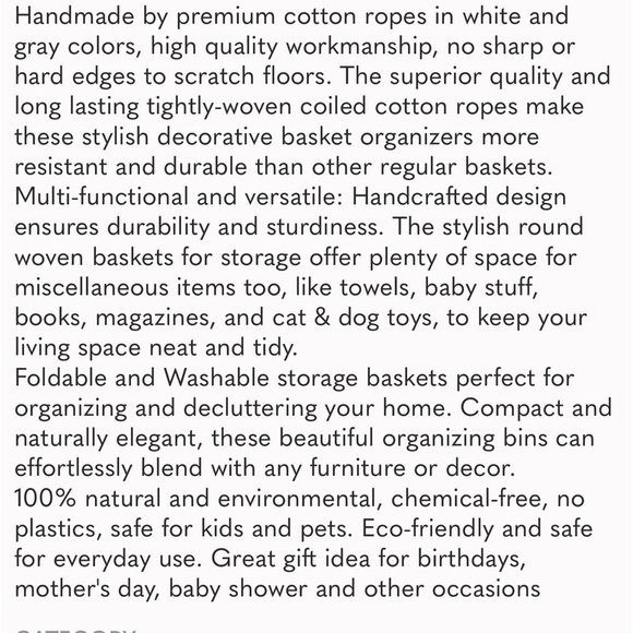 2 pack Cotton Rope Baskets - Picture 3 of 6